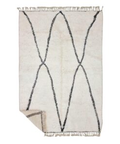 Sofya – Beni Ourain Geometric Rug 6x10 - White And Black Moroccan Rug