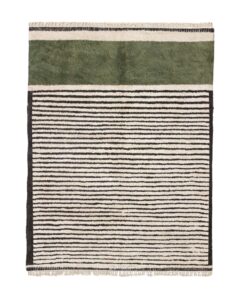Sotour – Green and Black Moroccan Rug | Beni Ourain Striped  Rug – Custom Sizes
