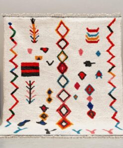 Alternative view of Tazarzit – Moroccan Beni Ourain Artistic Rug- Colorful Geometric Azilal Carpet