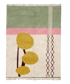 Tazemmurt – Sage Green And Yellow Moroccan Rug – Beni Ourain Abstract Custom Rug