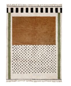 Timsal – Beni Ourain Custom Moroccan Rug – White and Brown Dotted Rug