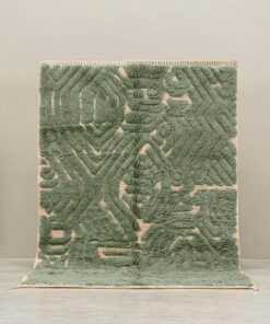 Alternative view of Tirra – Tufted Moroccan Rug – Green Beni Mrirt Rug – Custom Sizes