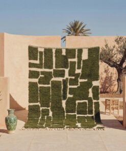 Alternative view of Roeya – Dark Green Moroccan Rug – Beni Ourain Tufted Carpet 6x8