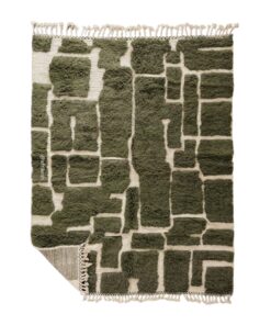 Roeya – Dark Green Moroccan Rug – Beni Ourain Tufted Carpet 6x8